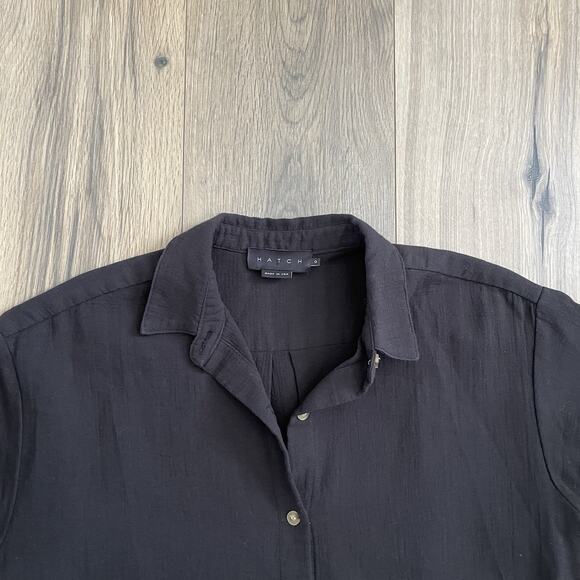 HATCH Maternity Dress Black Size 0 Short Sleeve Button Down Pregnant Nursing - Picture 2 of 12
